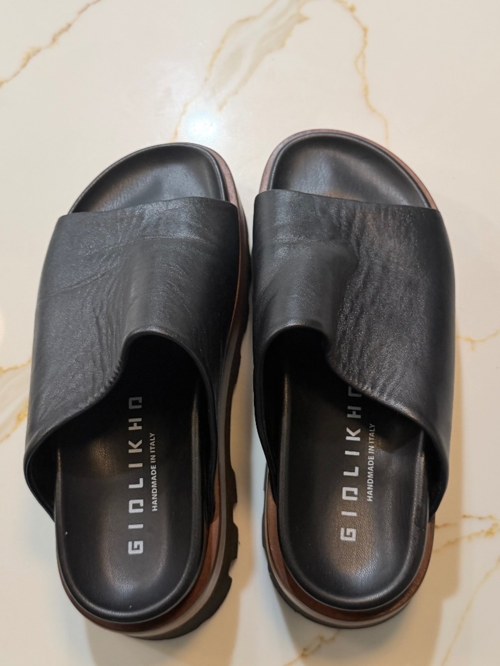 Italian Leather Slides